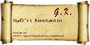 Győri Konstantin névjegykártya